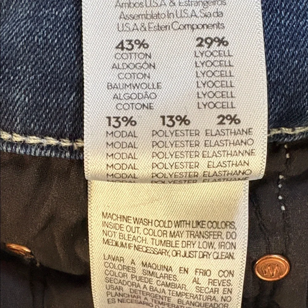 MOTHER The Tomcat Straight Leg Ankle Fray Blue Denim Jeans in Watch Me Size 27